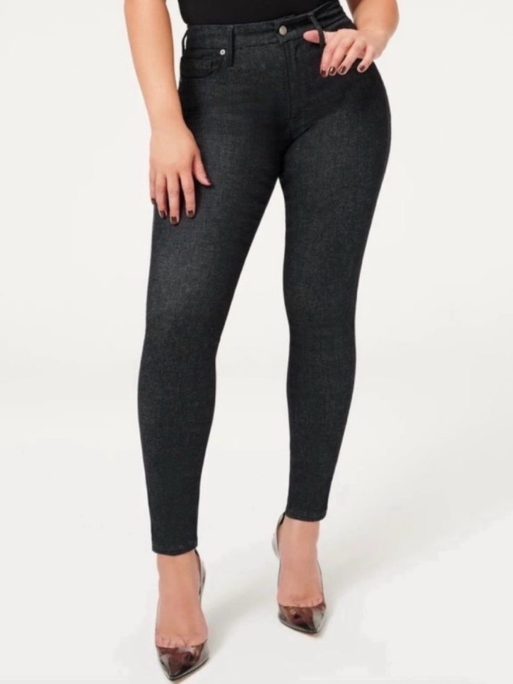 Good American Black Skinny High-Rise Jeans